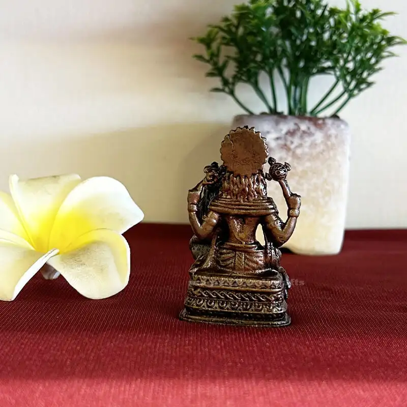Copper Sitting Lakshmi Narasimhar 2 inches - image 1