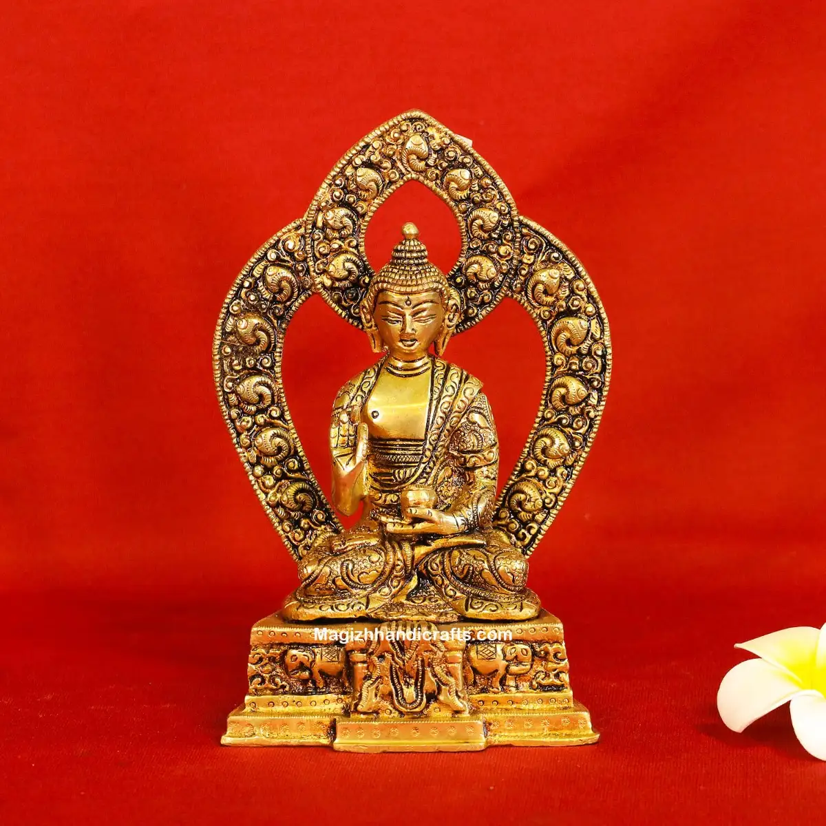 Brass Lord Budha Designer Frame idols - 7 inches - image 1