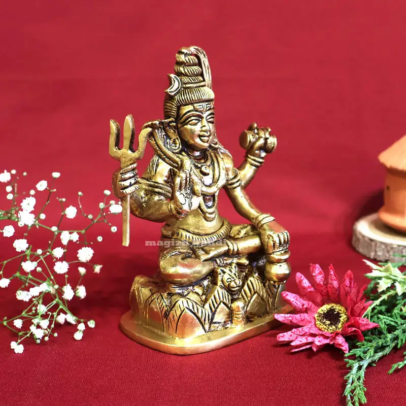6 inches Brass Sitting Shiva idol SC - image 2