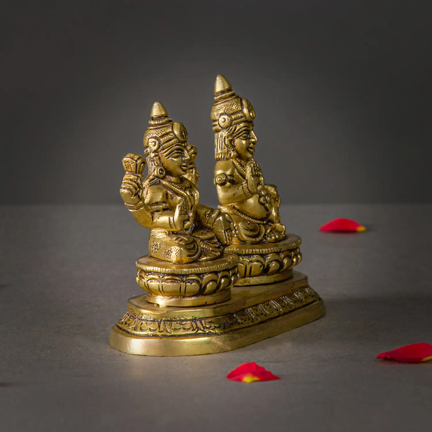 3.5 inches Brass Lakshmi Kuber Peedam Idol - image 2