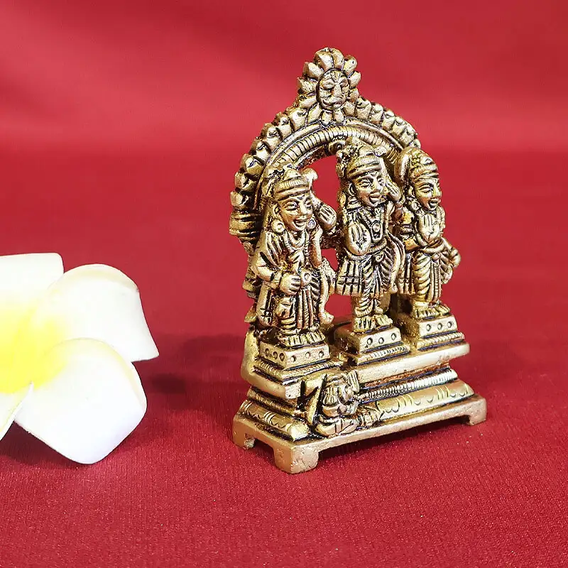 3 inches Brass Ram Darbar idol - image 2