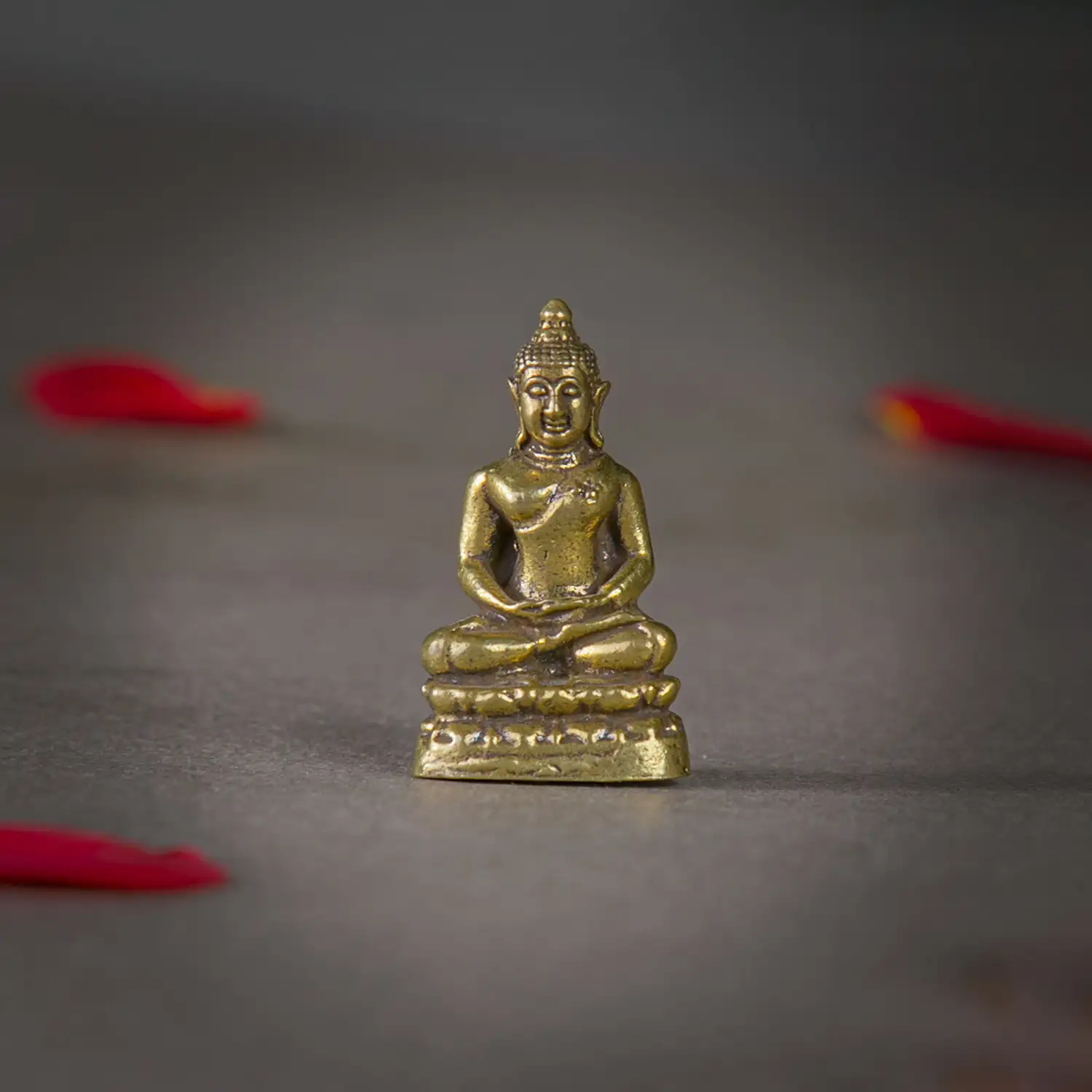 1 inch Mini Brass Sitting Budha idol - image 1