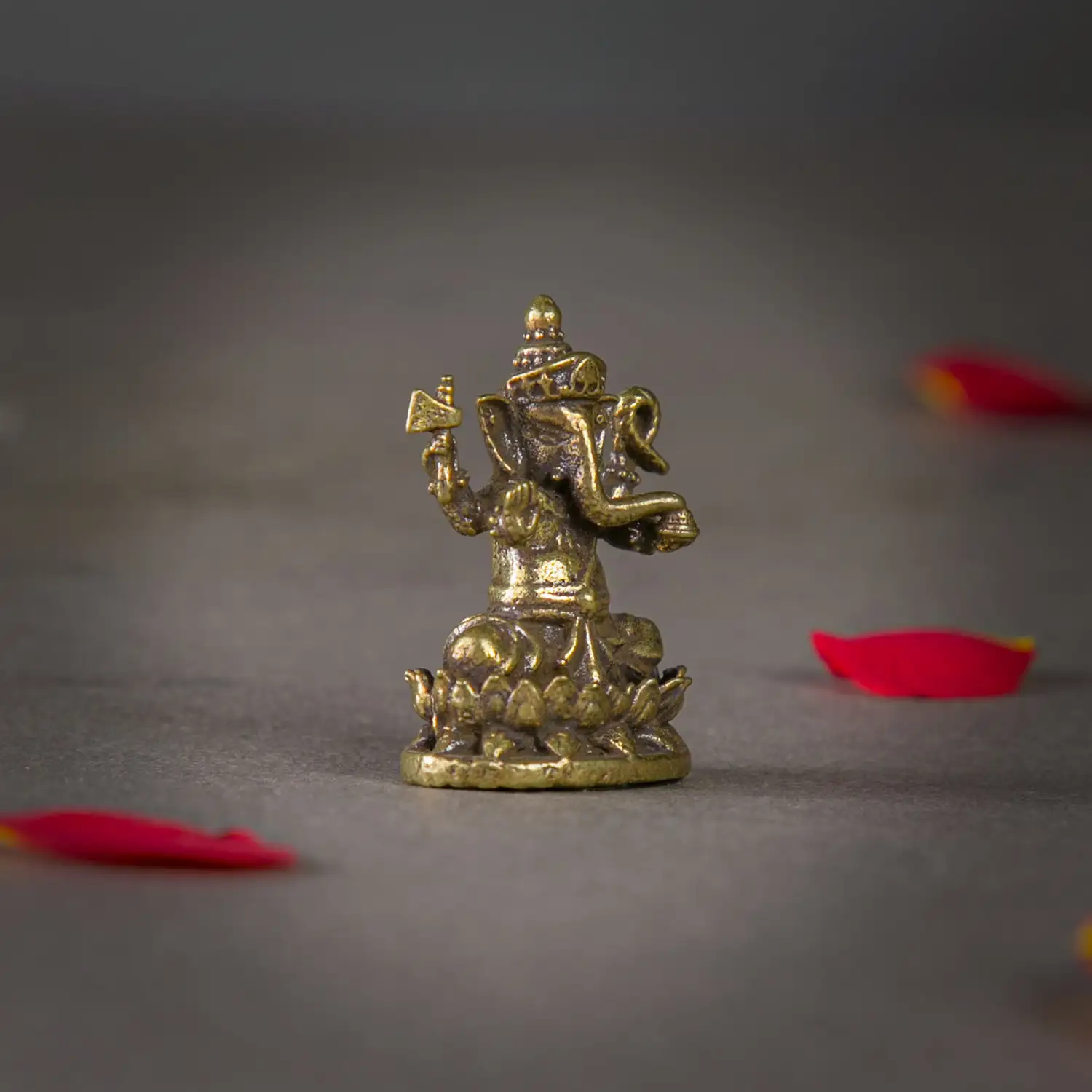 1 inch mini sitting Lotus Ganesha Idol - image 2