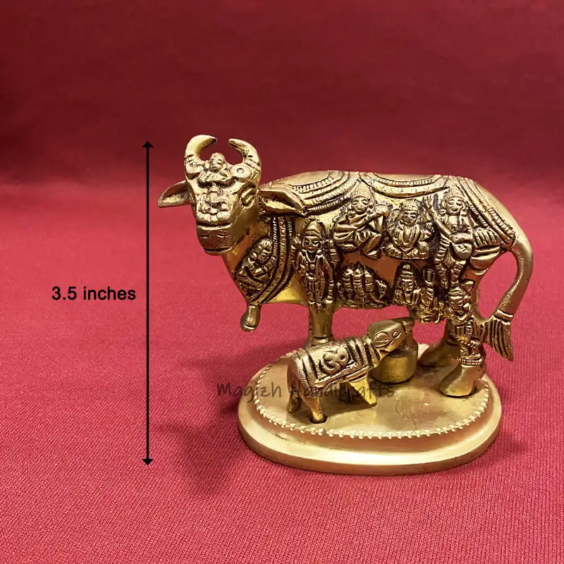 3.5 inches Brass Gomatha with all deity - image 1