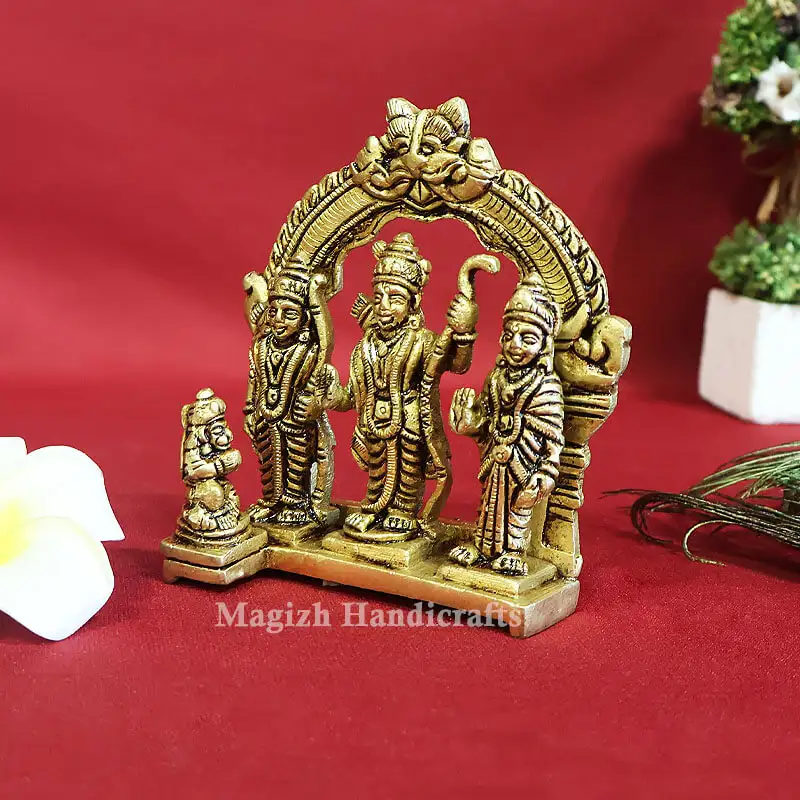 4.5 inches Brass RamRa Darbar idol - image 2