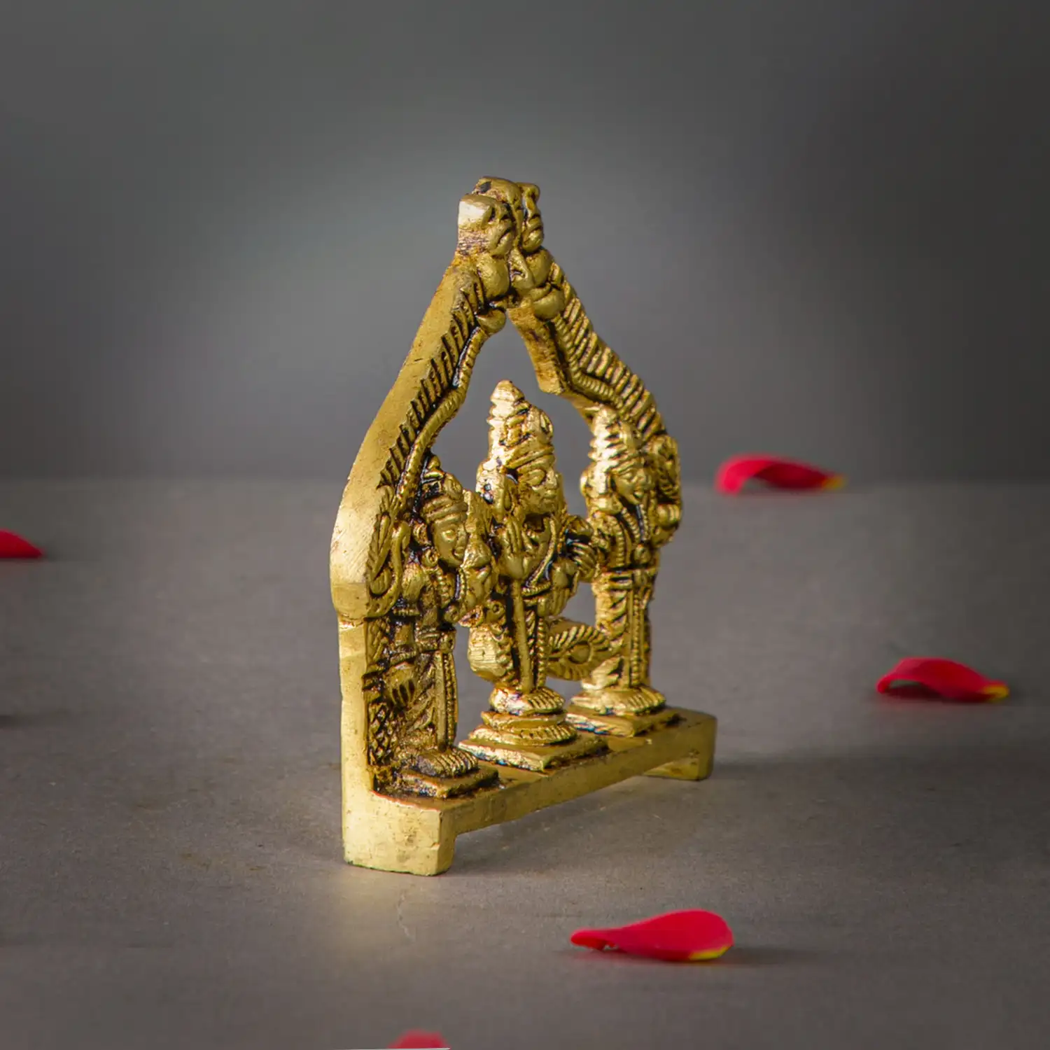 3.5 inches Brass Murugan Valli Deivanai frame idol - image 2