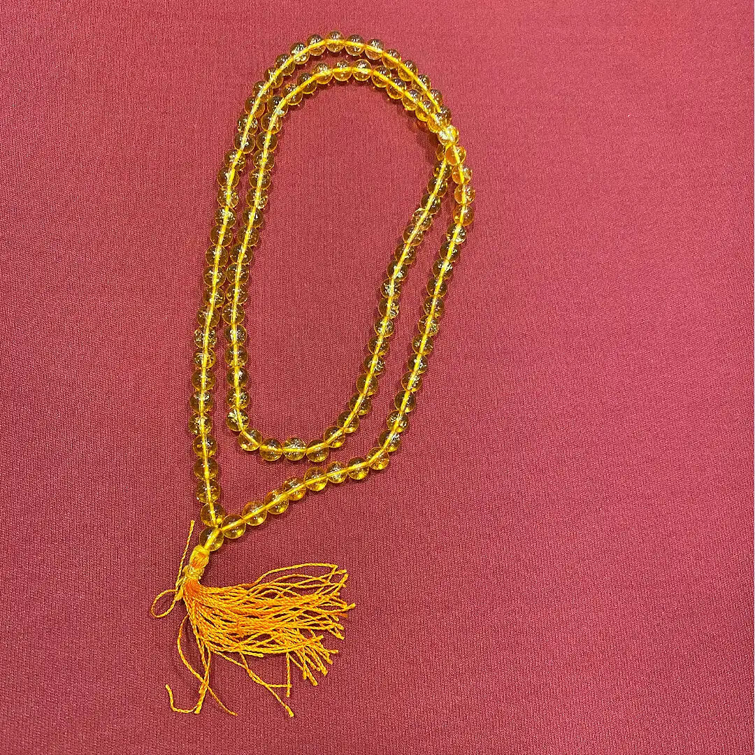 Citrine Crystal stone mala 108 beads (8 mm) - image 2