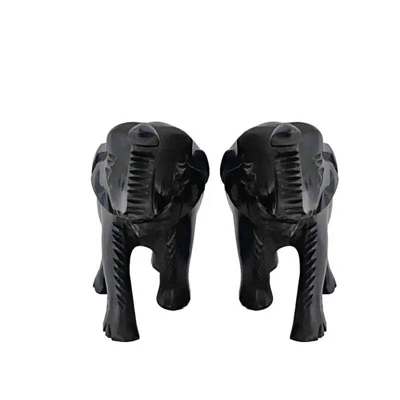 2 அங்குல அசல் கருங்காலி மர யானை ஜோடி - image 1