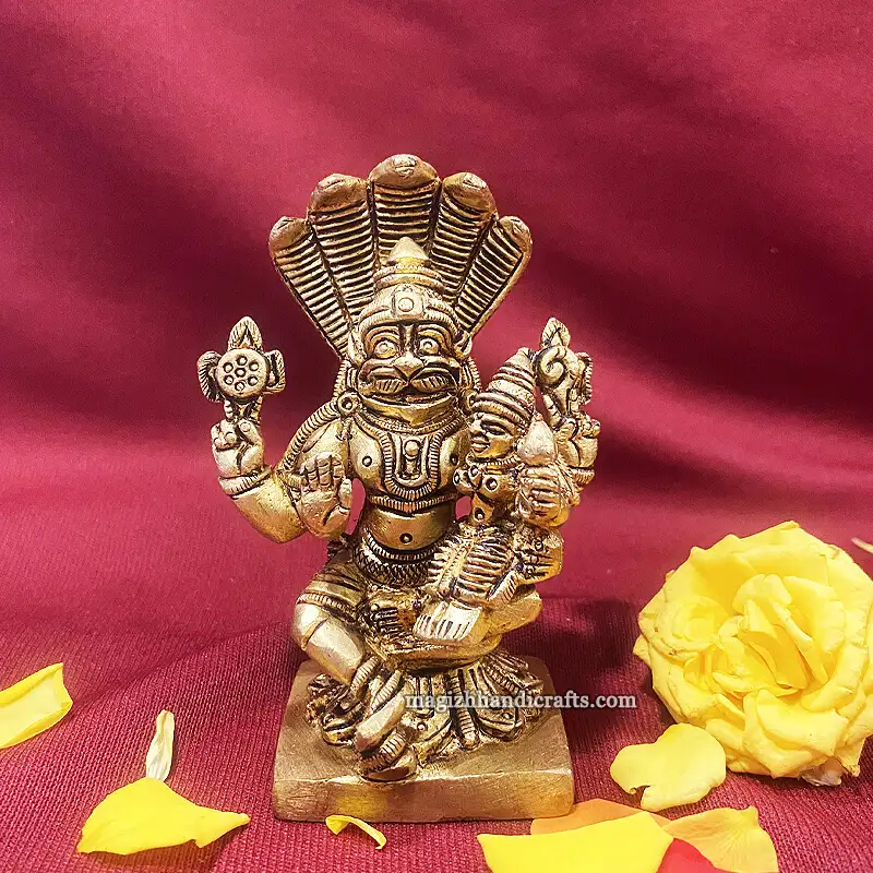 Brass Snake Narasihma Lakshmi - image 1