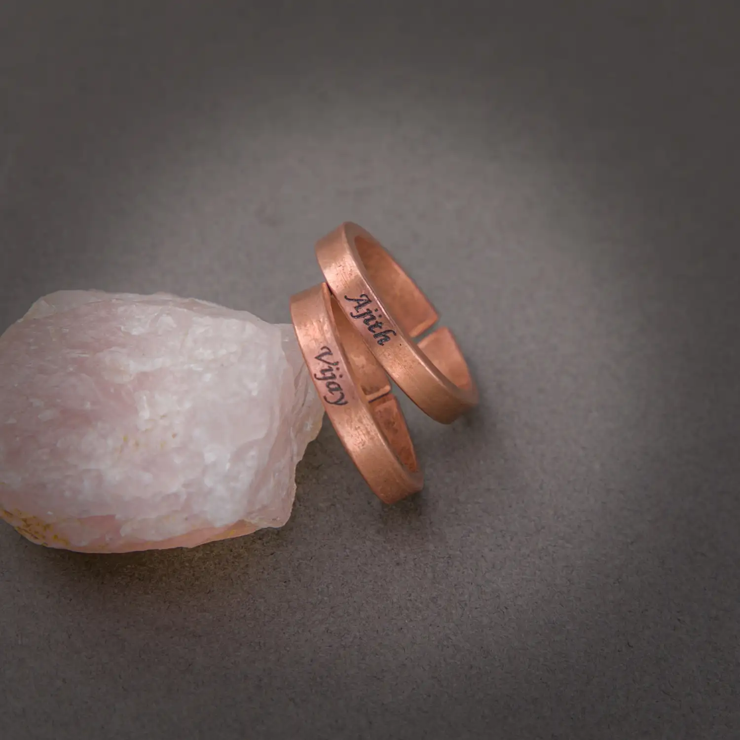 Customized Your Name on Stylish Pure Copper Ring - image 1