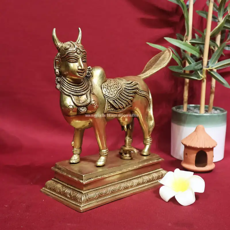 9 inches Brass Kamadhenu Lingam Idol SC - image 2