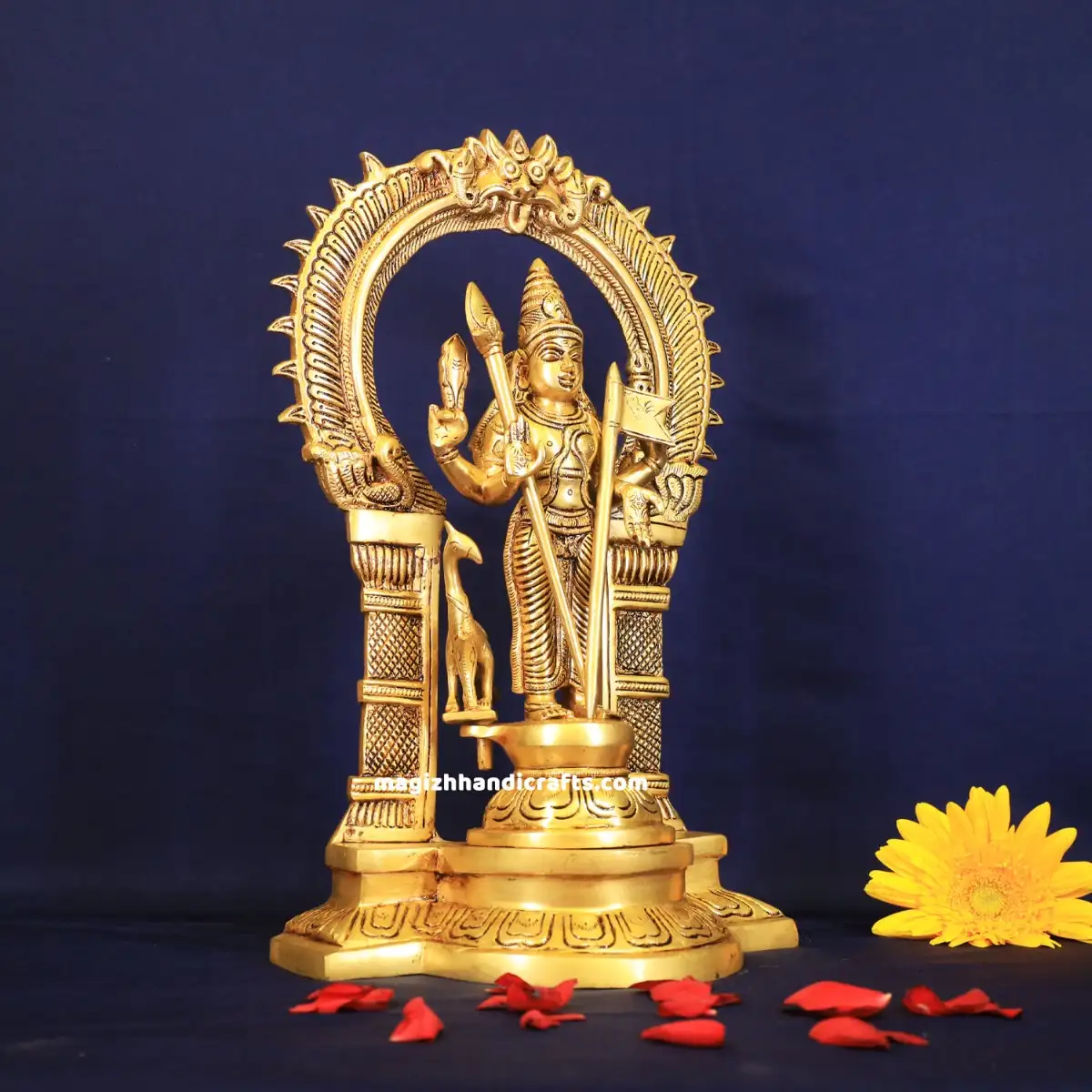 Brass Murugan with Thiruvachi Vel and Kodi idol - 12 inches - image 2