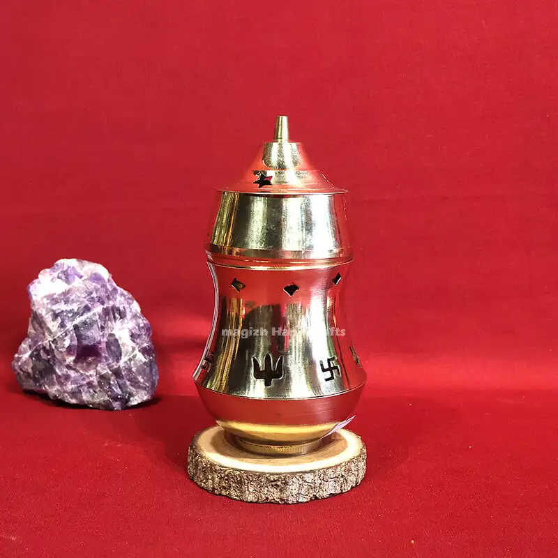 6 inches Pachai Karpuram Lamp no 2 - image 1