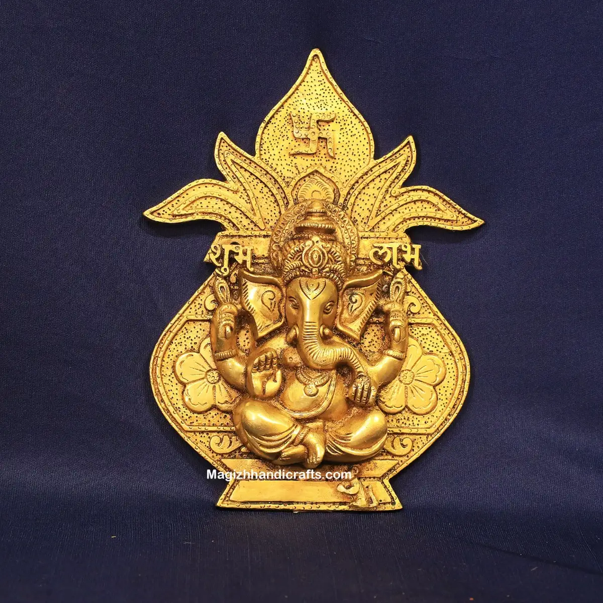 Brass Ganesha Kalasam wallhanging - 10 inches - image 1