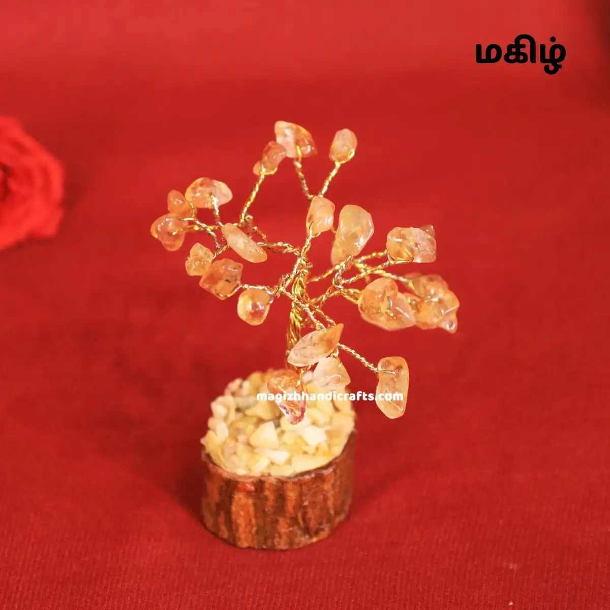 Mini Citrine crystal stone tree - 25 beads - image 1