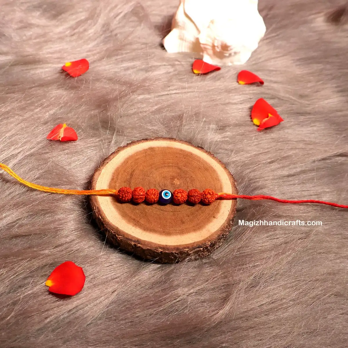 Rudhraksham with evil eye Rakki Band - 8 mm - image 2