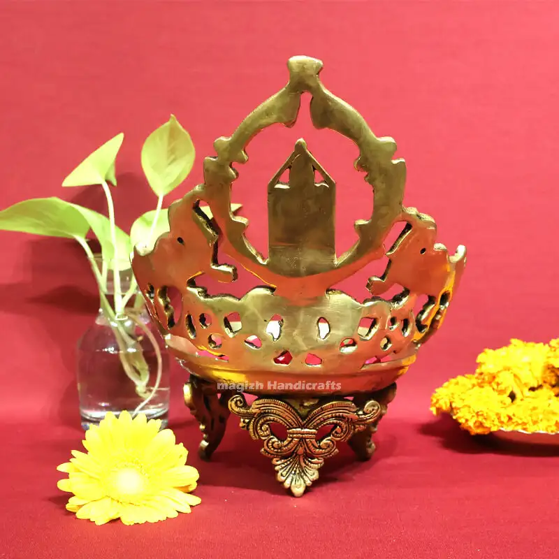 Brass Thirupathi Balaji Lamp 10 inches - image 1