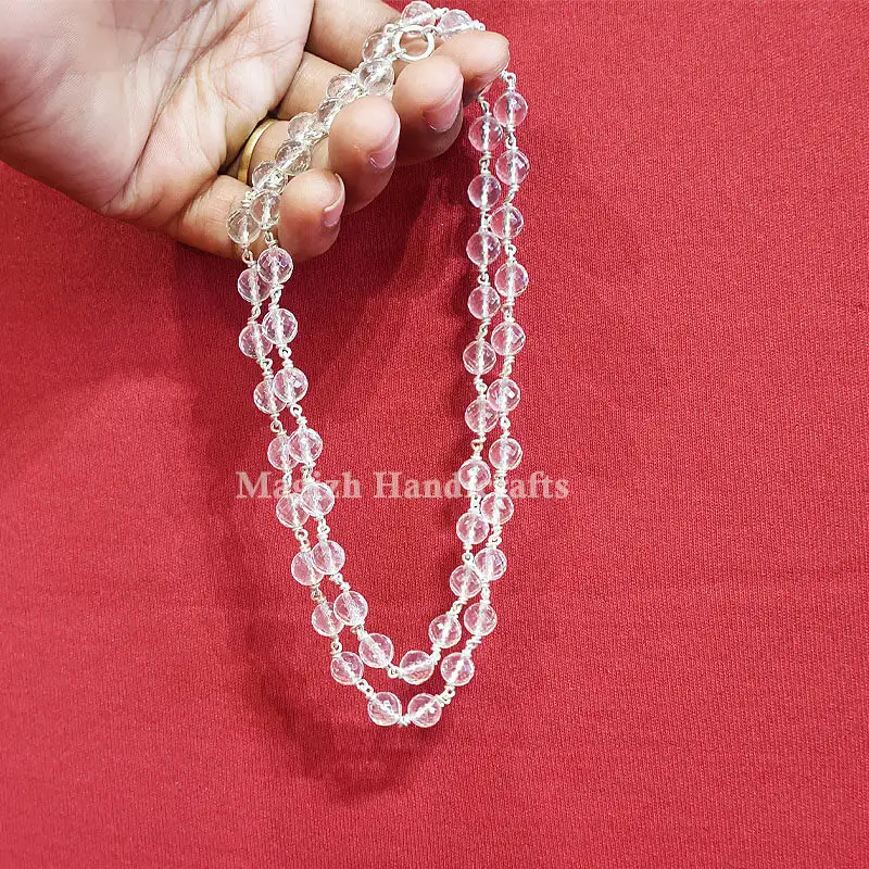 Spadigam Diamond cuttings mala with silver 54 beads (8 mm) - image 2