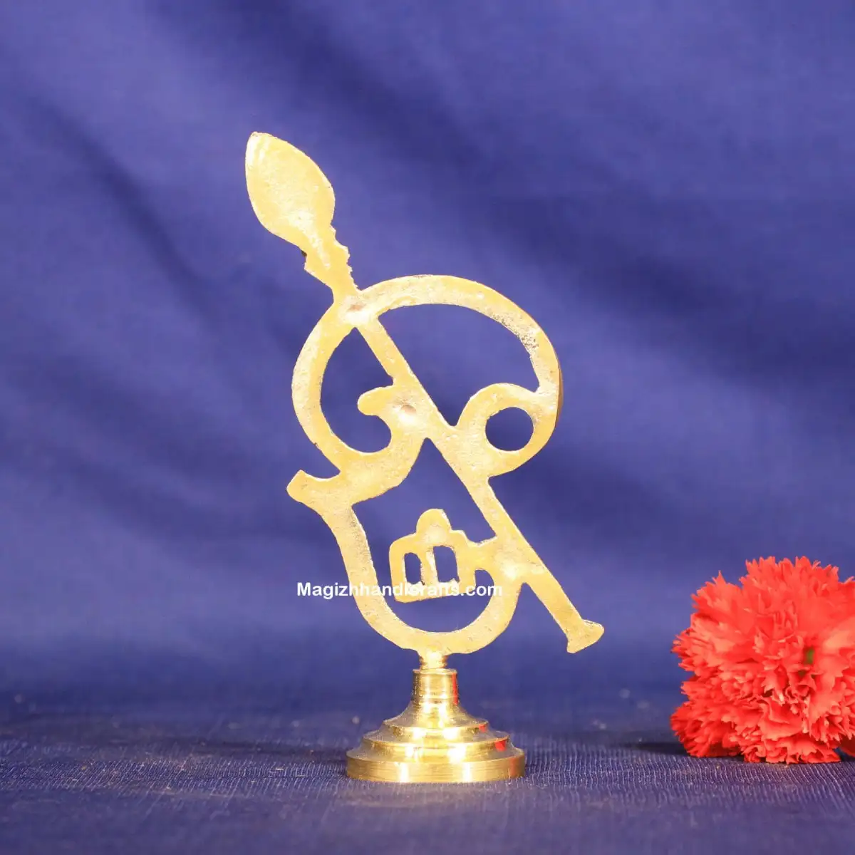 Brass Murugan OM Vel round base - 5 inches - image 2