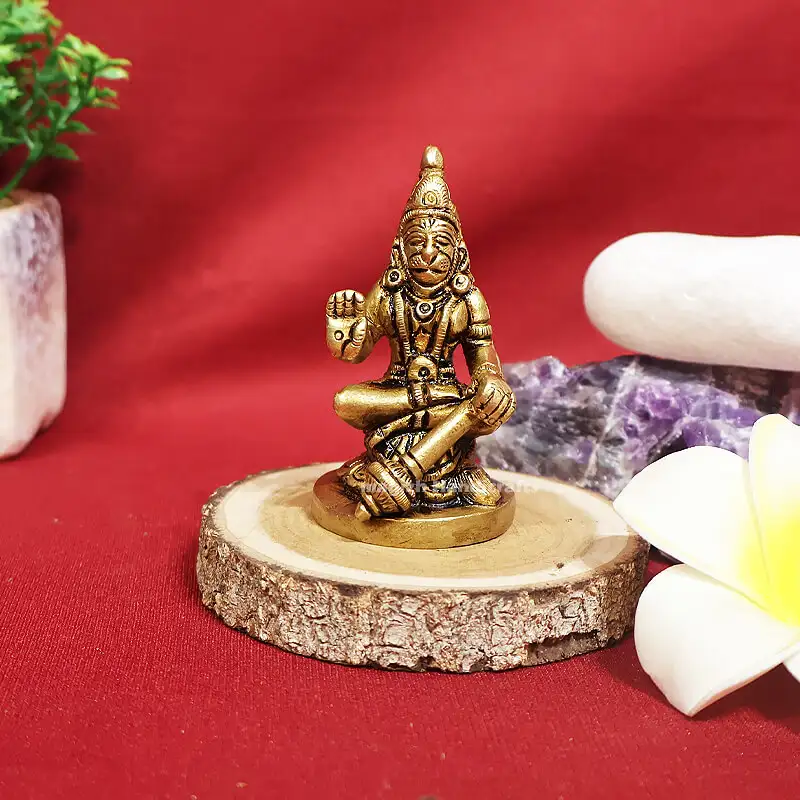 2.5 inches Brass Sitting Hanuman idol SC - image 1