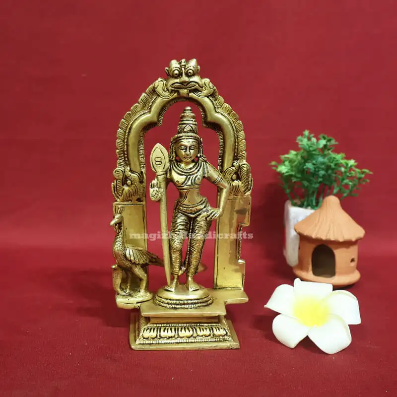 7 inches Frame Brass Murugan idol - image 1