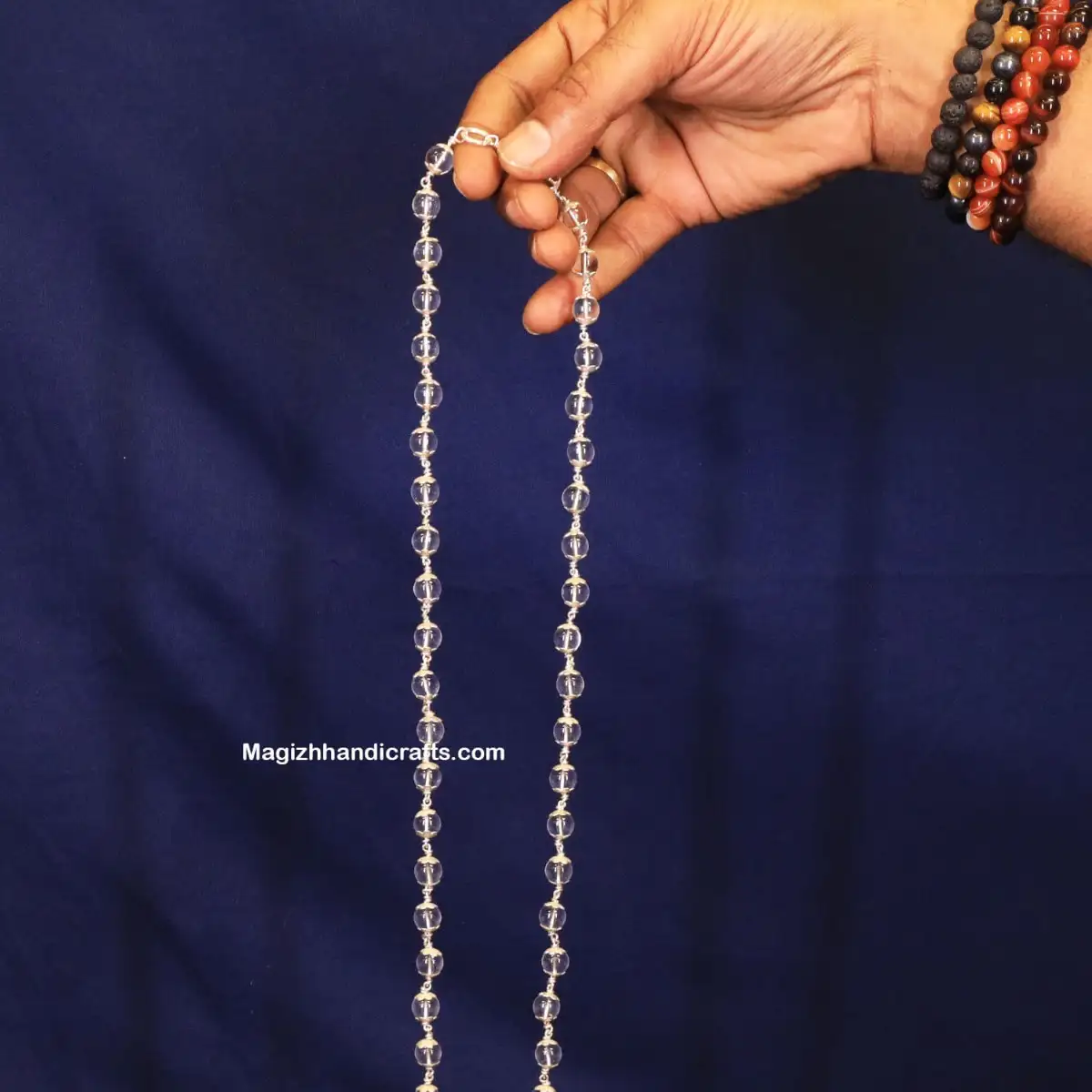 Fine quality Spadigam malai with Silver cup - 8 mm - image 1