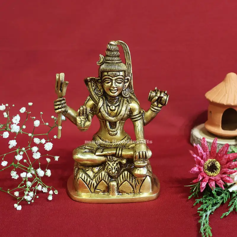 6 inches Brass Sitting Shiva idol SC - image 1
