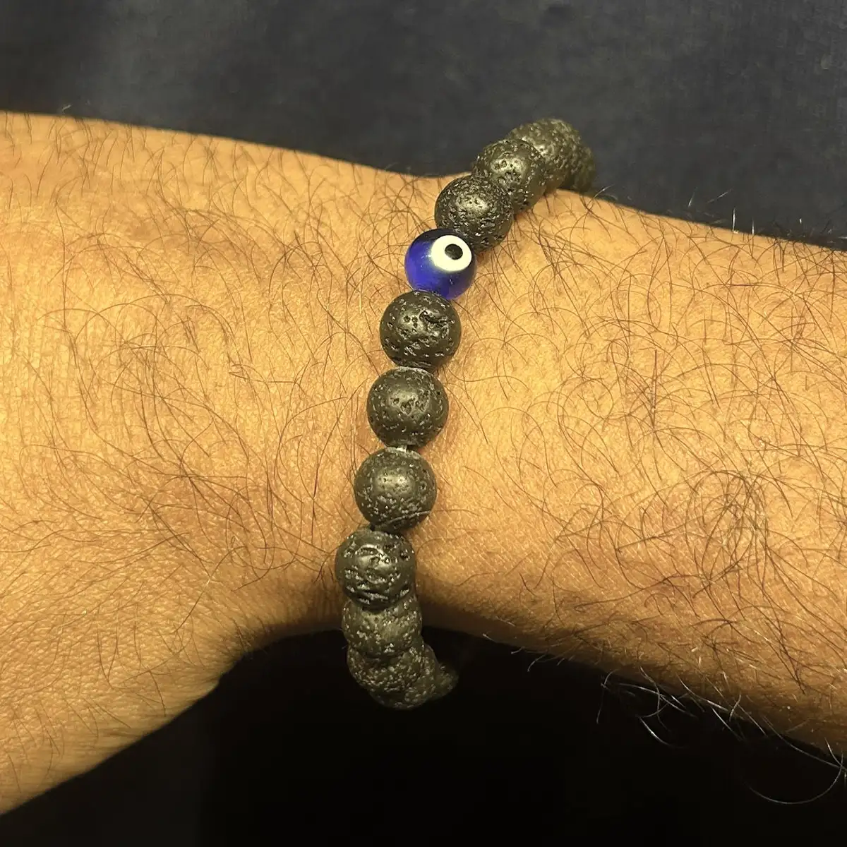 8mm Evil eye Lava original crystal stone Bracelet - image 2