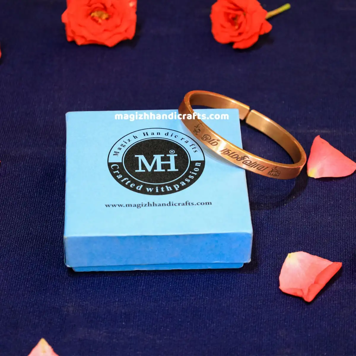 Om Namashivaya Copper Bracelet with Lingam and Nandhi - image 2