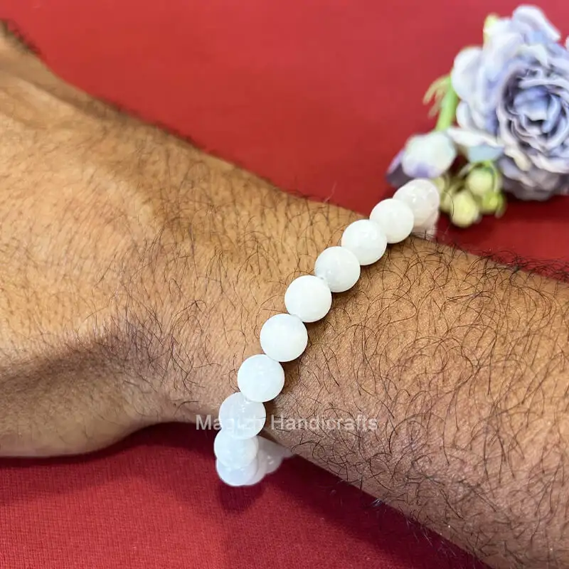 8mm Selenite Crystal Bracelet - image 1