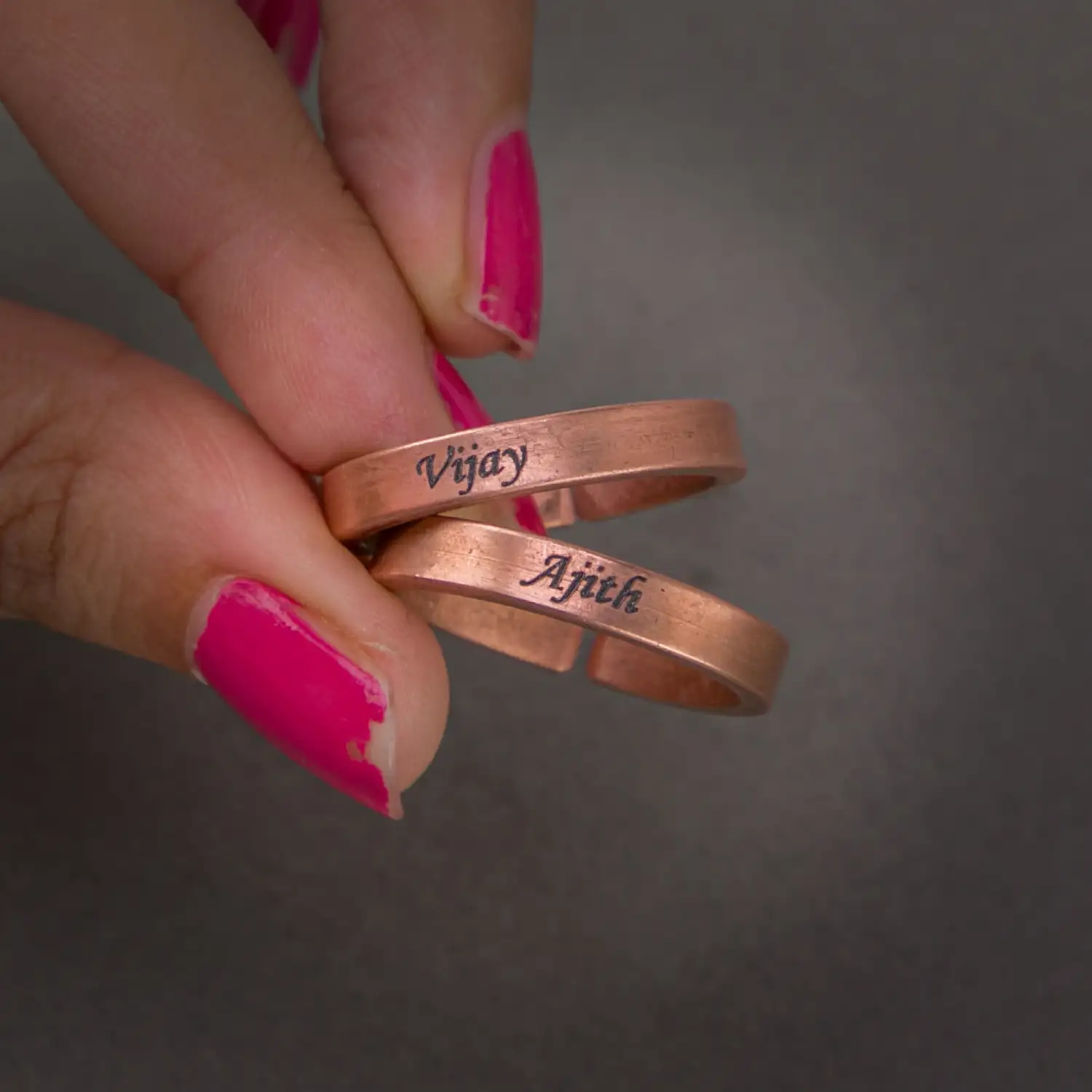Customized Your Name on Stylish Pure Copper Ring - image 2