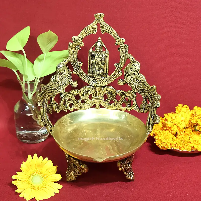 Brass Thirupathi Balaji Lamp 10 inches - image 1
