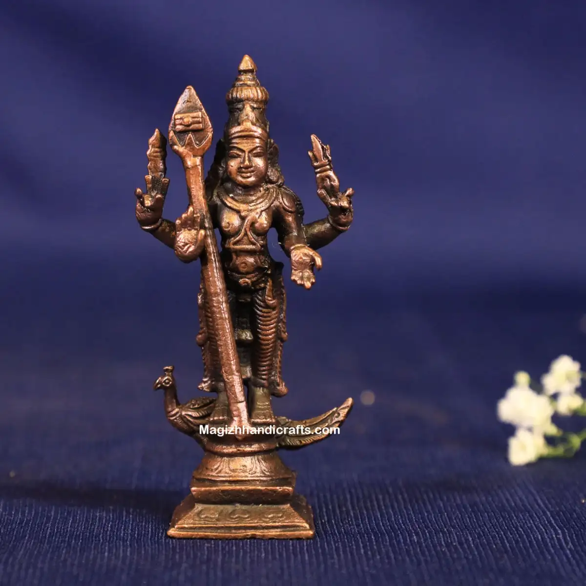 3 inches Copper Murugan with Vel - image 1