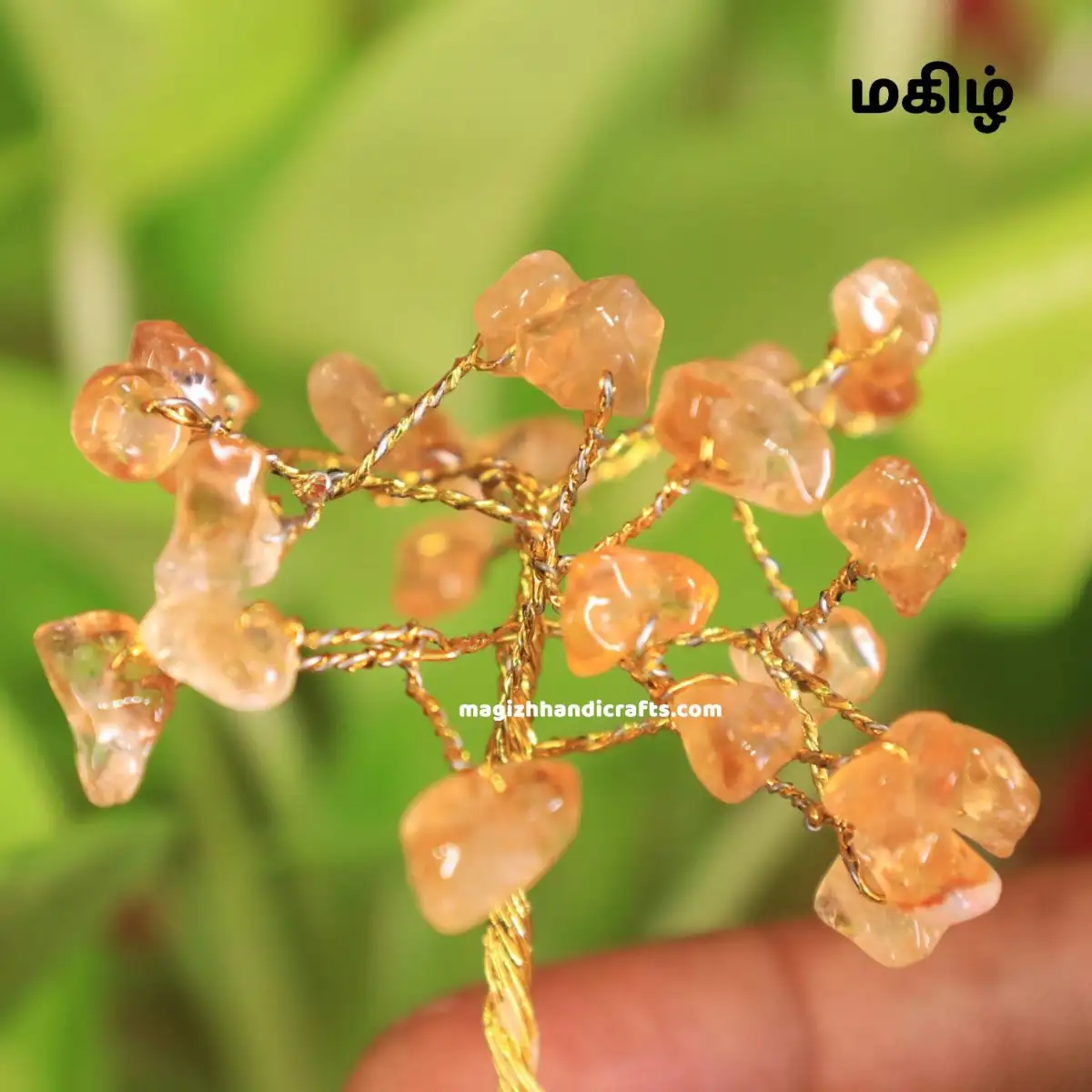 Mini Citrine crystal stone tree - 25 beads - image 2