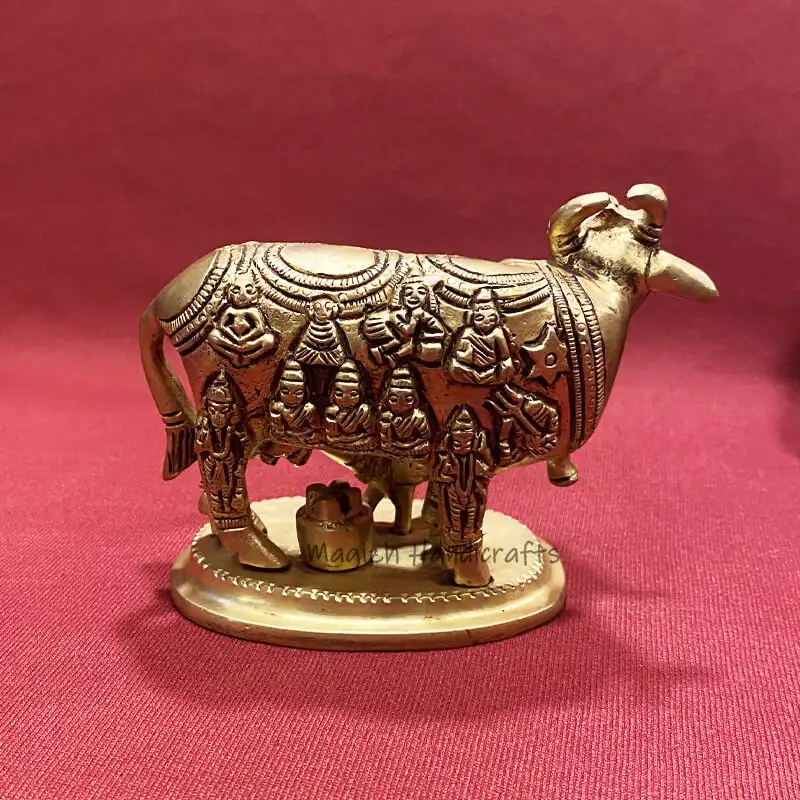 3.5 inches Brass Gomatha with all deity - image 2