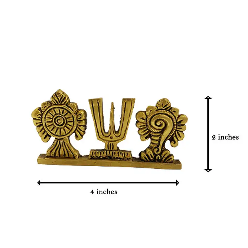 Brass Sangu Chakram Namam table top - image 2