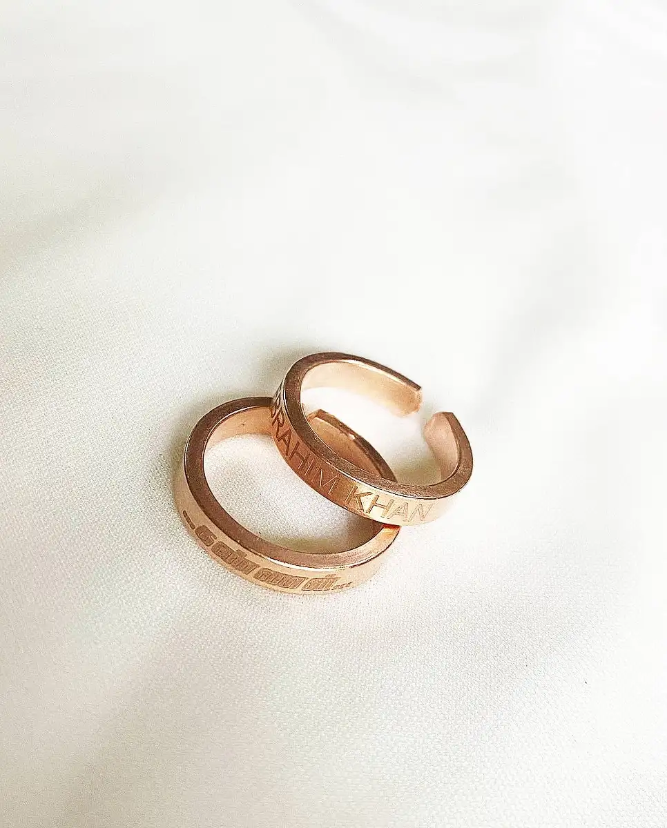 Pure Copper Finger Ring for women and men with customised name on it. - image 2
