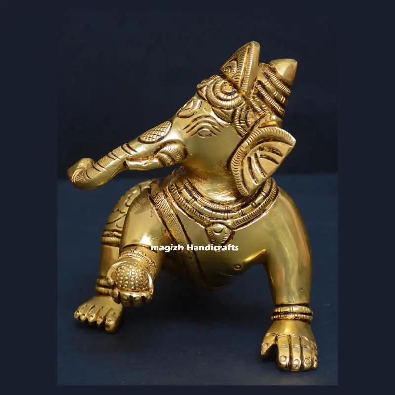 Brass Bala Ganapathy Idol - image 2