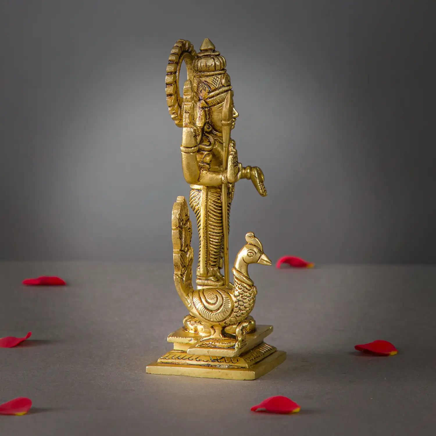 Brass Murugan Sun Thiruvachi idol - 8 inches - image 2