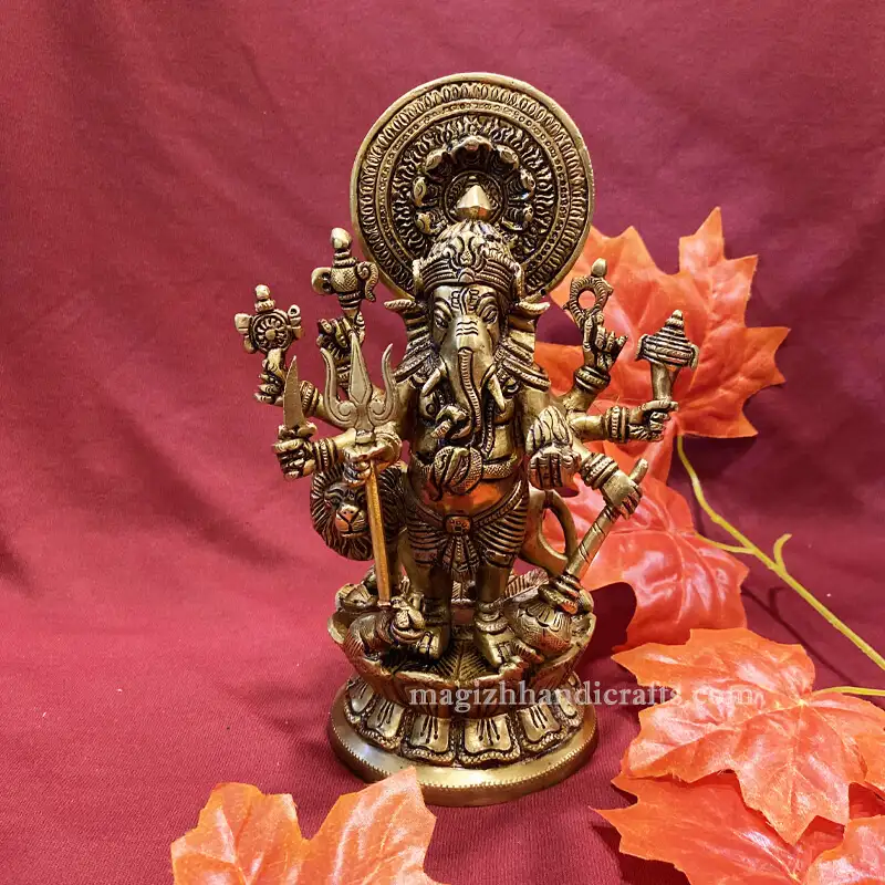 8 inches Kan Drishti Ganesha idol - image 1