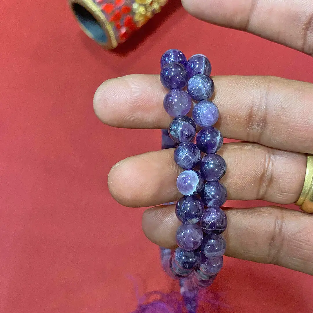 Amethyst Crystal stone mala 108 beads (8 mm ) - image 1