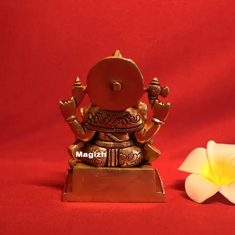 Brass Ganesha Square peedam idols (4 inches) - image 1