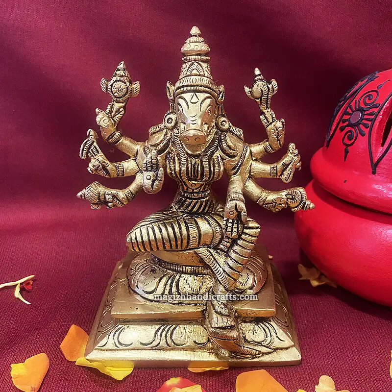 Brass Varahi Amman 3.3 inches - image 1