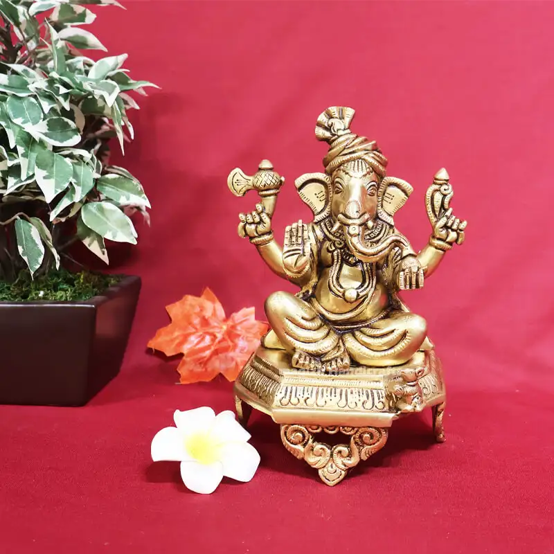 9 inches Pagdi Ganesha Idol SC - image 1