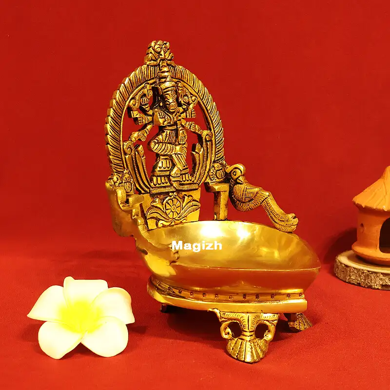 Brass Varahi amman Lamp - 7 inches - image 2