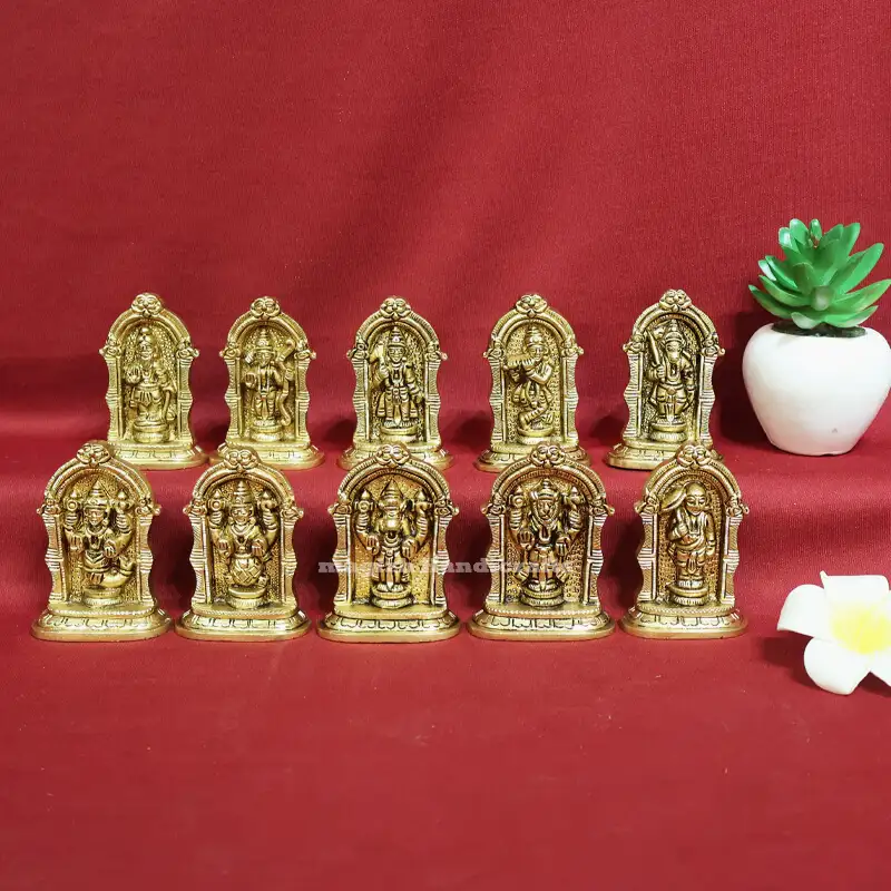 3 inches Vishnu Plate Dasavathar idols - image 1