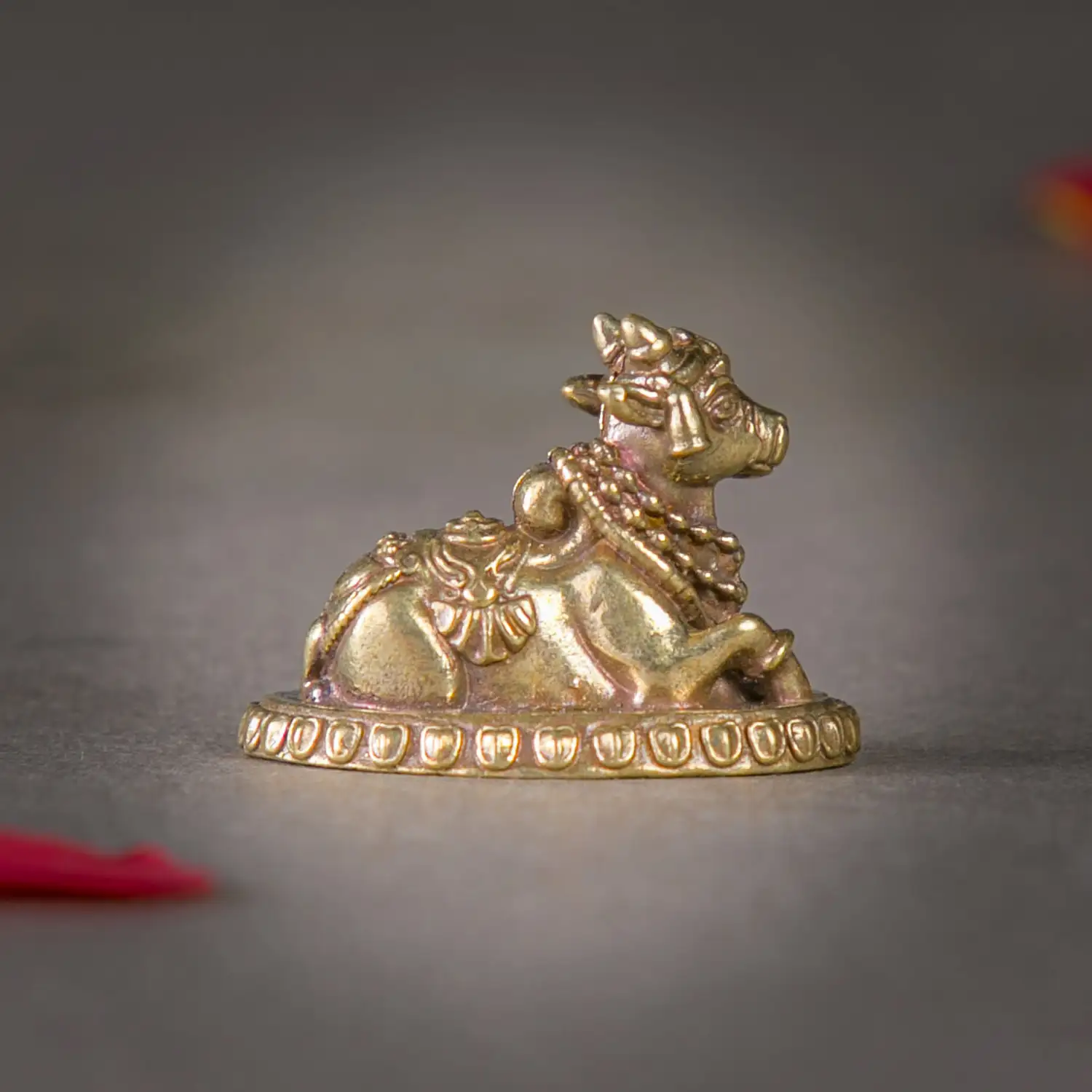 1 inch Lord Shiva Vahan Murti Handcrafted Mini Brass Nandi Figurine - image 2