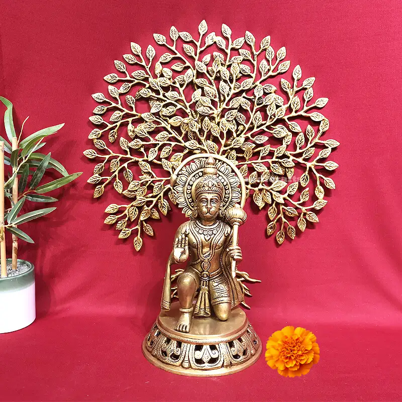 19 inches Brass karpaga vriksham tree wall hanging - image 2