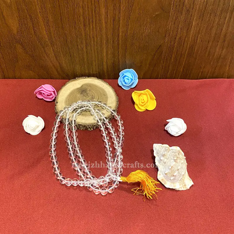 Spadika Malai Original 108 Beads (8 mm White Beaded) - image 1