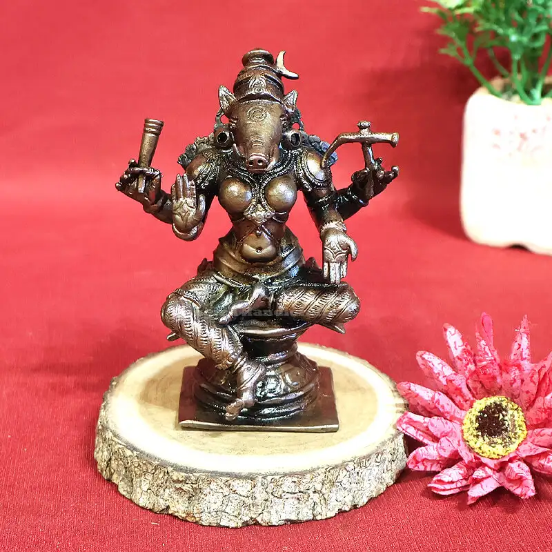 4 inches Copper 4 hands Varahi amman - image 1